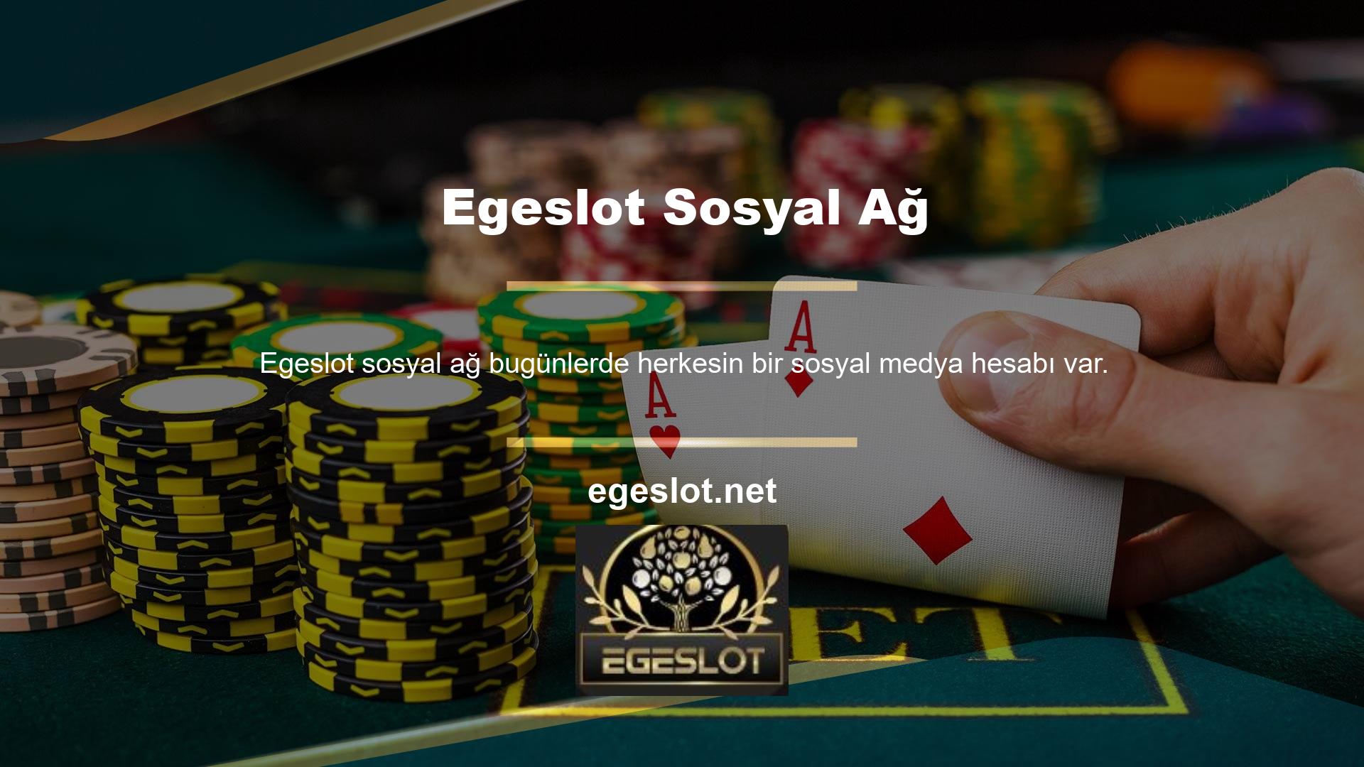 Egeslot bahis sitesi aynı zamanda en güncel sosyal medya platformlarını da kullanmaktadır